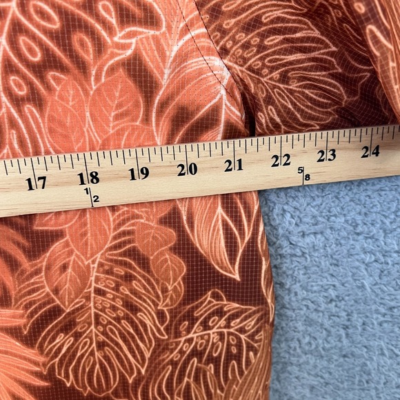 Tommy Bahama Shirt Mens Medium Orange Bahama Coast Luminescent Fronds Camp Coast - Picture 4 of 13